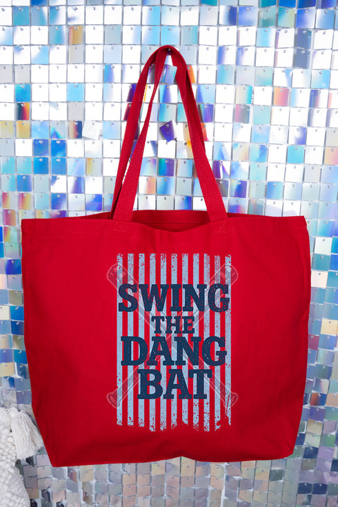 Swing The Dang Bat Canvas Jumbo Tote