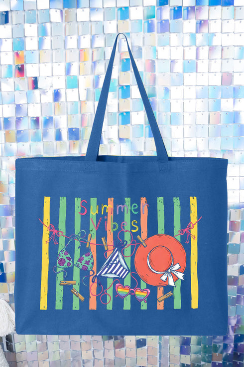 Bikini Summer Vibes Canvas Jumbo Tote