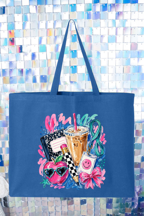 Bows, Books & Brews Canvas Jumbo Tote