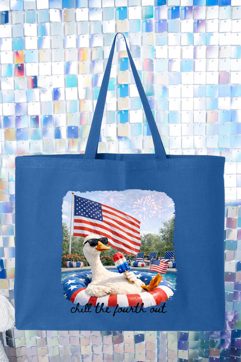Chill The Fourth Out Canvas Jumbo Tote