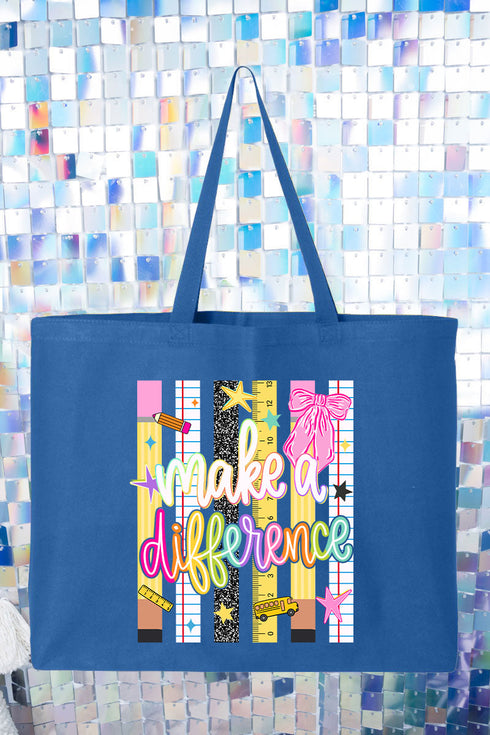 Make A Difference Canvas Jumbo Tote