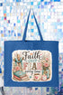 Faith Over Fear Floral Devotion Canvas Jumbo Tote
