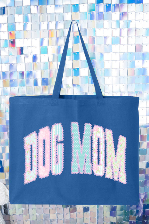 Rose Cottage Dog Mom Canvas Jumbo Tote