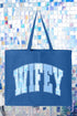 Something Blue Wifey Canvas Jumbo Tote