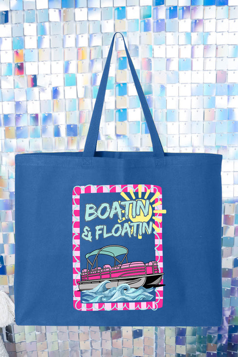 Sunny Boatin & Floatin Canvas Jumbo Tote