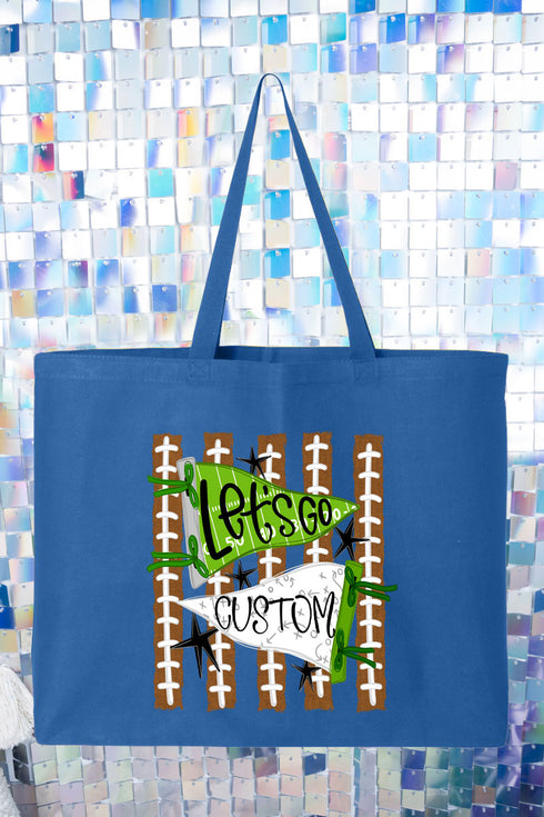 Personalized Touchdown Cheers Canvas Jumbo Tote *Enter Custom Text