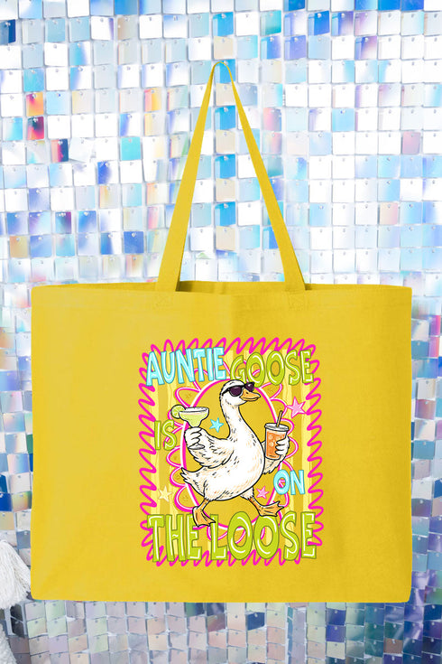 Auntie Goose On The Loose Canvas Jumbo Tote