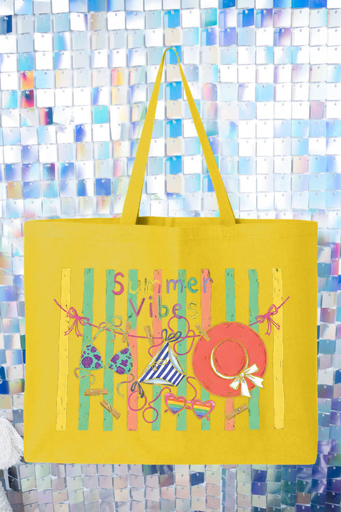 Bikini Summer Vibes Canvas Jumbo Tote