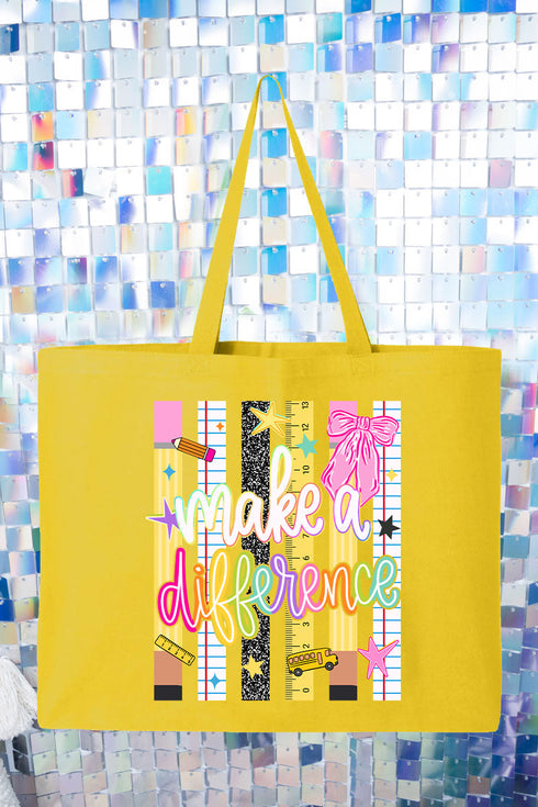 Make A Difference Canvas Jumbo Tote
