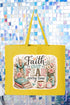 Faith Over Fear Floral Devotion Canvas Jumbo Tote