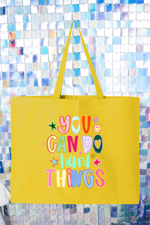 You Can Do Hard Things Canvas Jumbo Tote