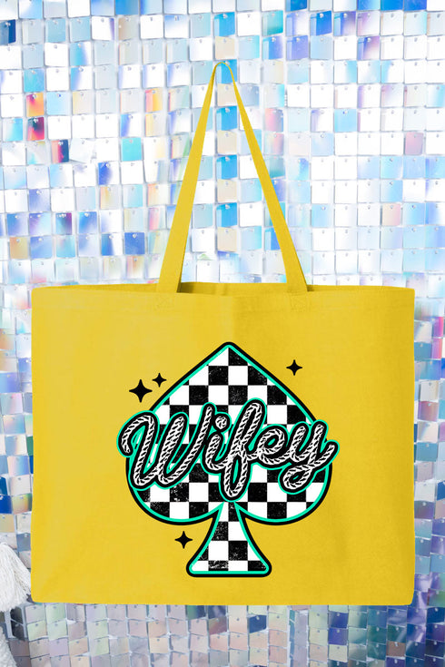 Lucky Spade Wifey Canvas Jumbo Tote