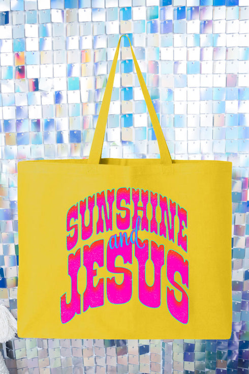 Radiant Sunshine And Jesus Canvas Jumbo Tote