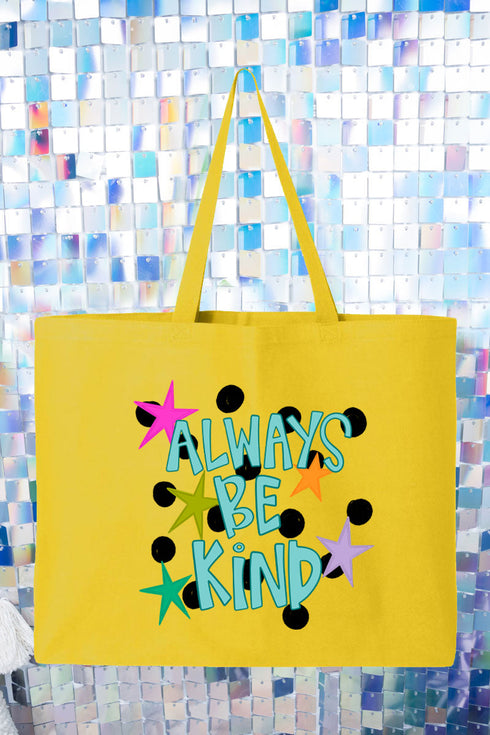 Stars Always Be Kind Canvas Jumbo Tote