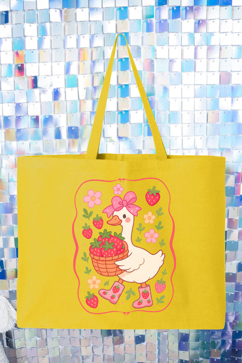 Strawberry Goose Canvas Jumbo Tote