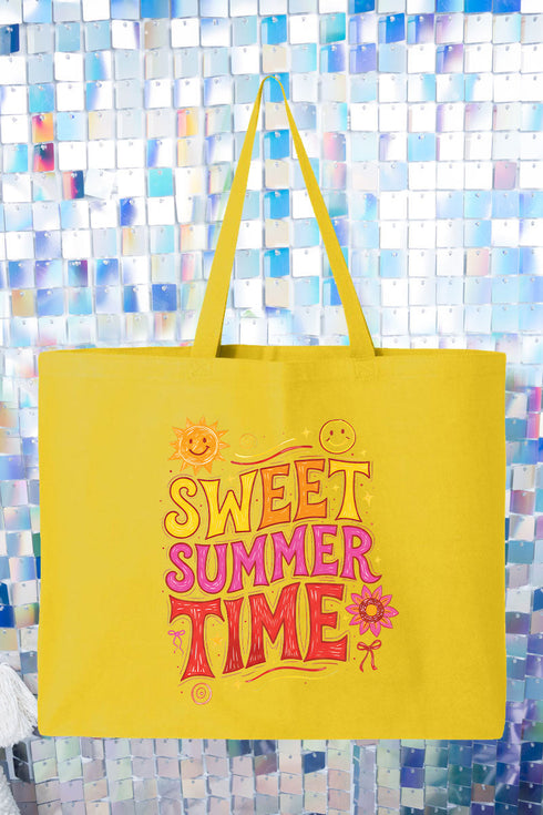 Golden Glow Sweet Summer Time Canvas Jumbo Tote