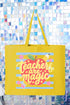 Teachers Are Magic Sketch Canvas Jumbo Tote