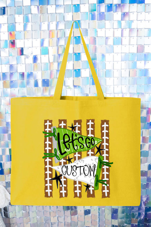 Personalized Touchdown Cheers Canvas Jumbo Tote *Enter Custom Text