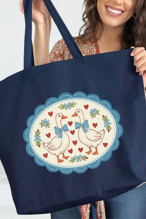 Goosey Little Love Canvas Jumbo Tote