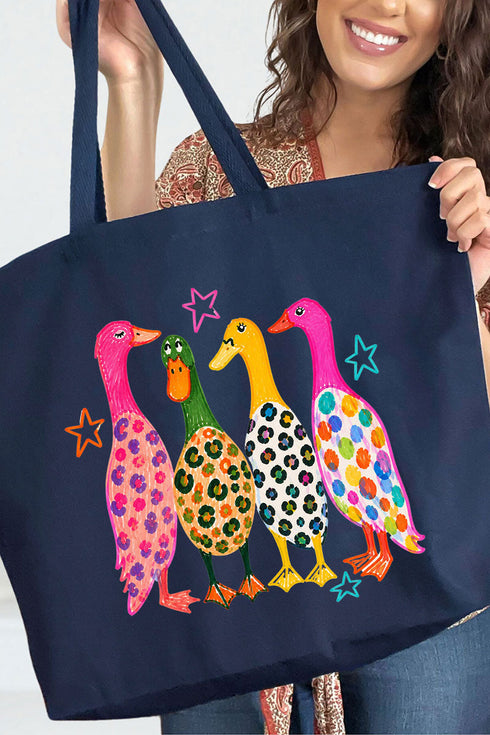 Neon Quack Pack Canvas Jumbo Tote