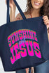 Radiant Sunshine And Jesus Canvas Jumbo Tote