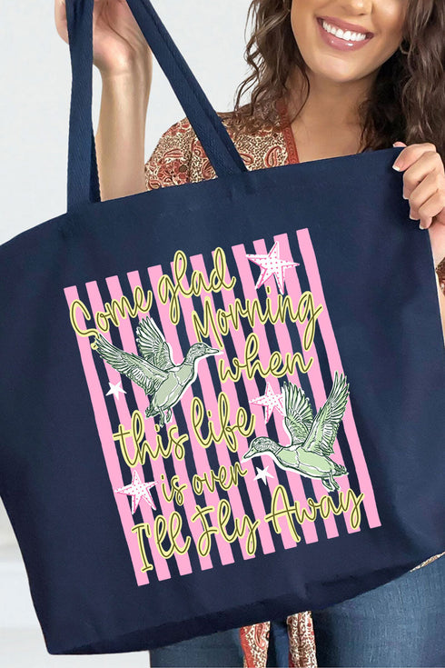 Some Glad Morning Canvas Jumbo Tote