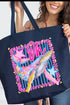 Striped Oh Whale Canvas Jumbo Tote