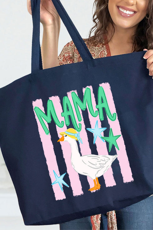 Striped Stars Mama Goose Canvas Jumbo Tote