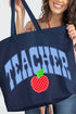 Sweet Apple Teacher Canvas Jumbo Tote