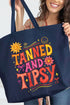 Tanned And Tipsy State Of Mind Canvas Jumbo Tote
