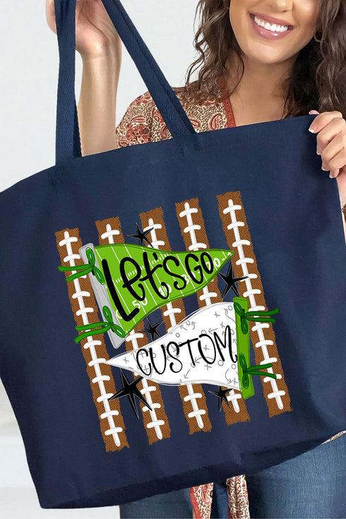 Personalized Touchdown Cheers Canvas Jumbo Tote *Enter Custom Text
