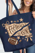 Football Season Doodle Canvas Jumbo Tote
