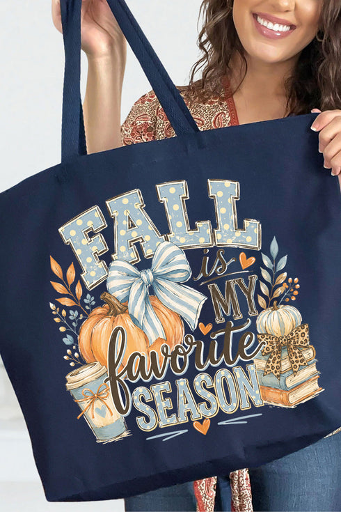 Fall Season Charm Canvas Jumbo Tote