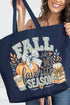 Fall Season Charm Canvas Jumbo Tote