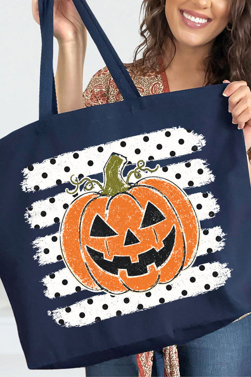 Spooky Pumpkin Pop Canvas Jumbo Tote