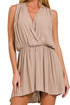 Carefree Spirit Ash Mocha Draped Romper