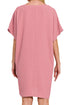 Go With The Flow Light Rose V-Neck Pocket Shirt Dress