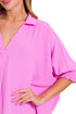 Bright Mauve Sophie Smocked Sleeve Airflow Top