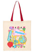 Personalized School Day Sketches Medium Canvas Tote *Enter Kid's Name