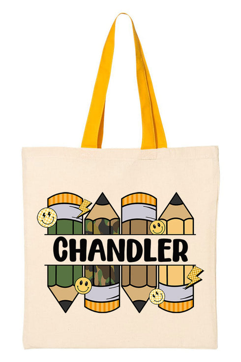 Personalized Camo Pencil Pack Medium Canvas Tote *Enter Kid's Name