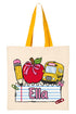 Personalized Back-To-School Name Tag Girl Medium Canvas Tote *Enter Kid's Name