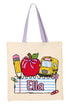 Personalized Back-To-School Name Tag Girl Medium Canvas Tote *Enter Kid's Name