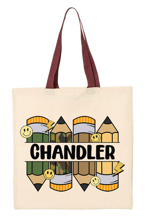 Personalized Camo Pencil Pack Medium Canvas Tote *Enter Kid's Name