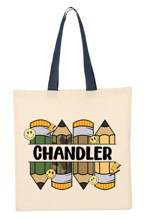 Personalized Camo Pencil Pack Medium Canvas Tote *Enter Kid's Name