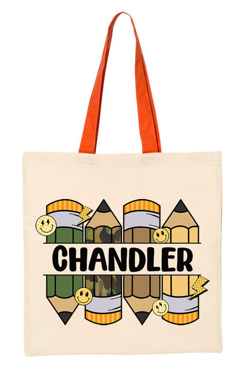 Personalized Camo Pencil Pack Medium Canvas Tote *Enter Kid's Name