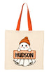 Personalized Gingham Ghost Medium Canvas Tote *Enter Kid's Name