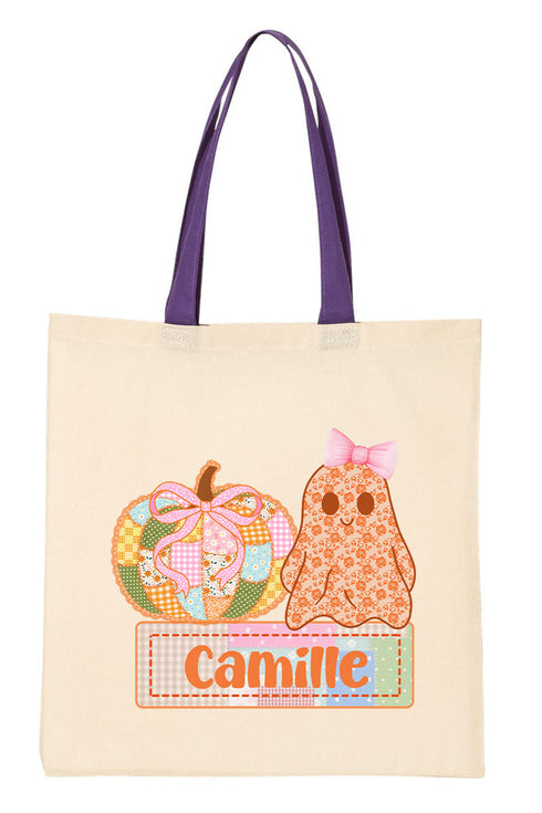 Personalized Sweetly Spooky Medium Canvas Tote *Enter Kid's Name