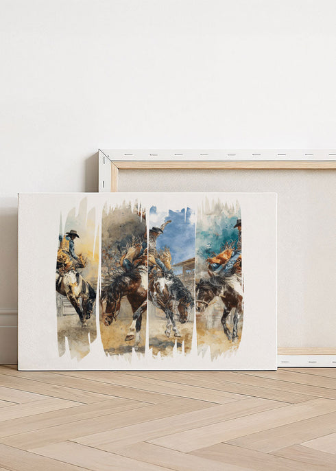 Retro Rodeo Rebel Stretched Canvas Print