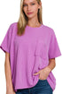 Casual Cadence Spring Violet Raised Rib Knit Top