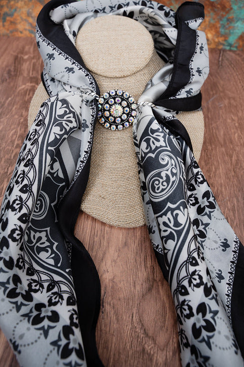 Iridescent Sweetwater Silvertone Scarf Slide